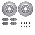 Dynamic Friction Co 7512-47037, Rotors-Drilled and Slotted-Silver w/ 5000 Advanced Brake Pads incl. Hardware, Zinc Coat 7512-47037